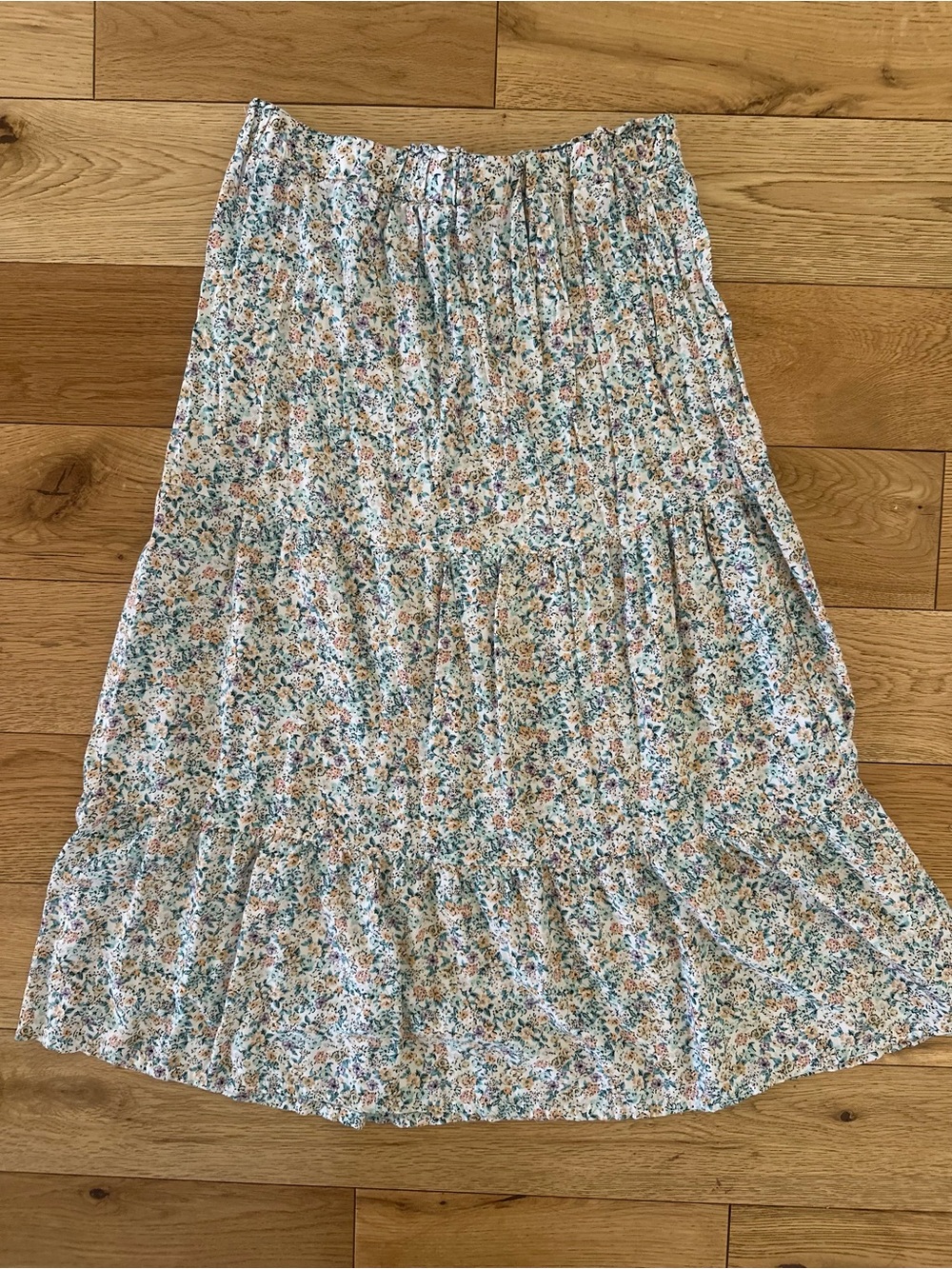 Joe B Ditsy Floral Tiered Midi Skirt